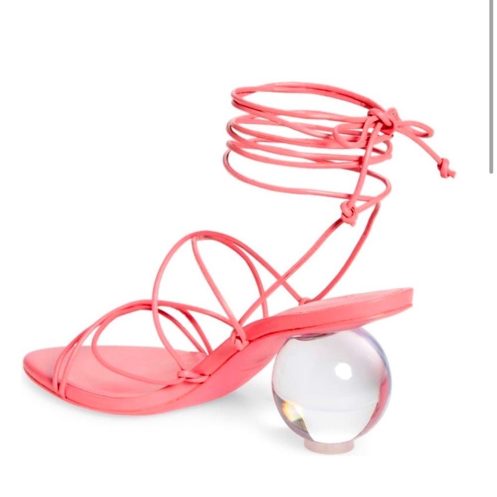 Cult Gaia Su lace up Pink Strappy Sandals